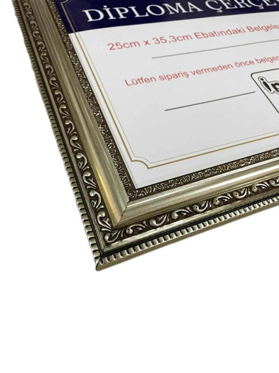 Diploma Çerçevesi 25x35 Boyutta Antik Gümüş 2
