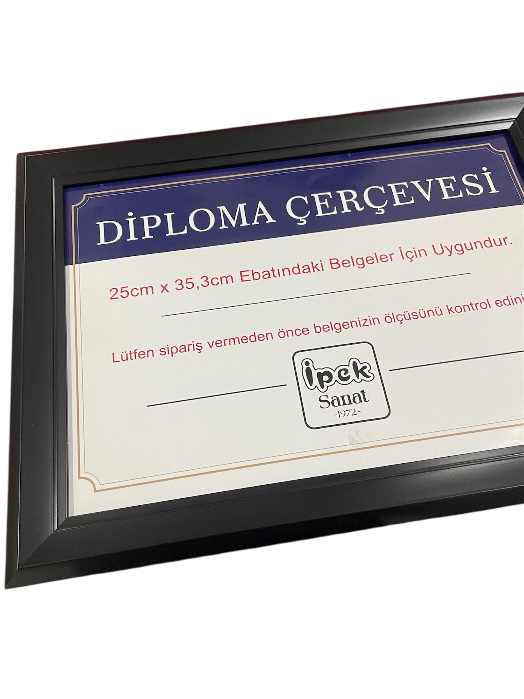 Diploma Çerçevesi 25x35 Boyutta Siyah