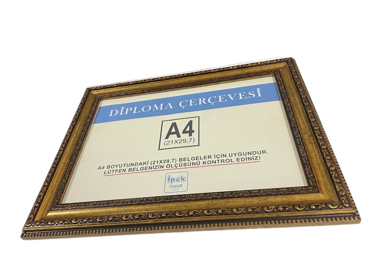A4 Boyutunda Çerçeve Antik Gold 2