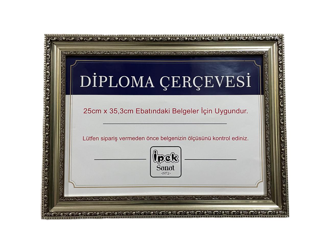 Diploma Çerçevesi 25x35 Boyutta Antik Gümüş 2