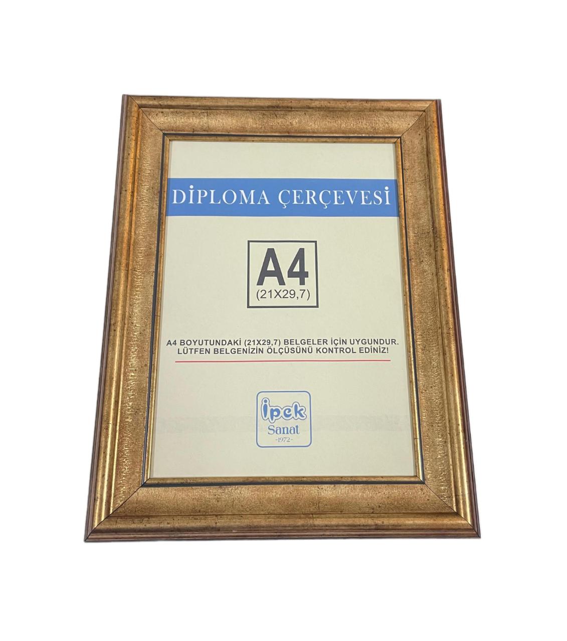 A4 Boyutunda Çerçeve Antik Gold 1