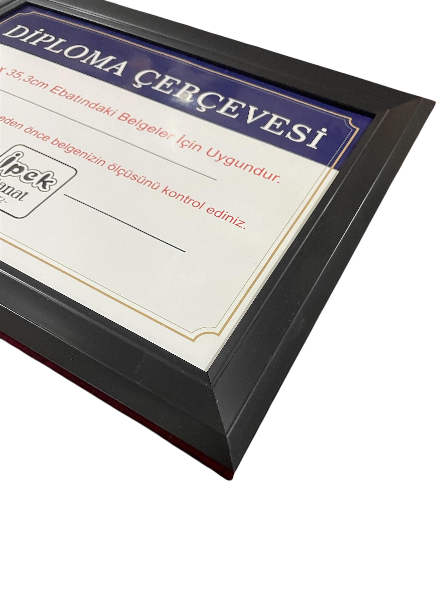 Diploma Çerçevesi 25x35 Boyutta Siyah