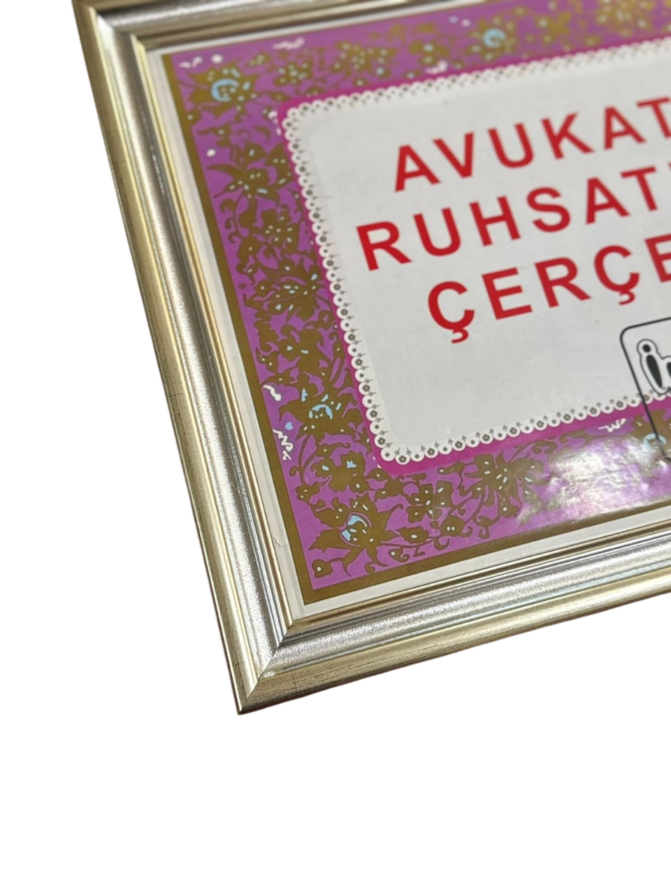 Avukatlık Ruhsatname Çerçevesi Gümüş Renk 3402
