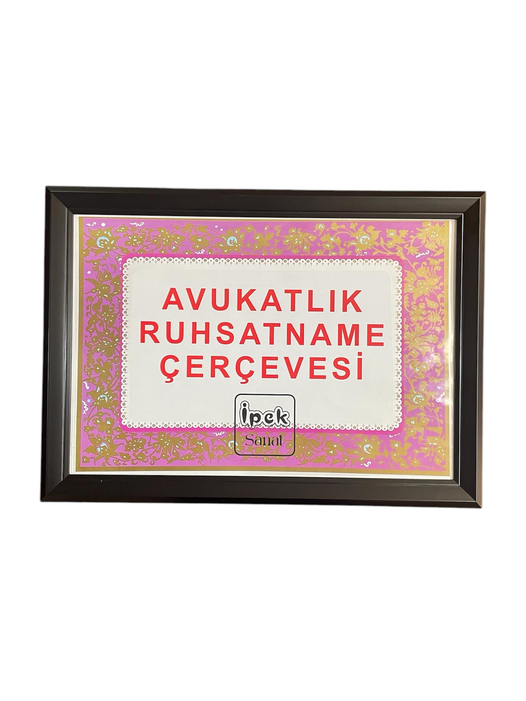 Avukatlık Ruhsat Çerçevesi - Siyah Renk