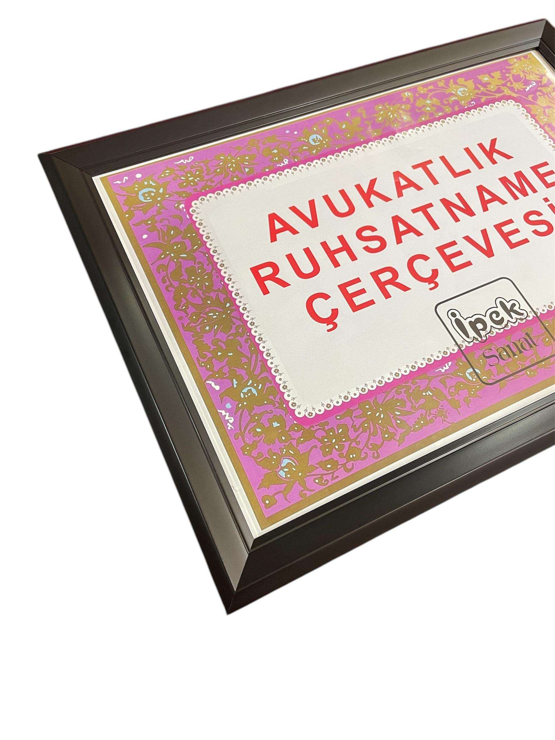 Avukatlık Ruhsat Çerçevesi - Siyah Renk