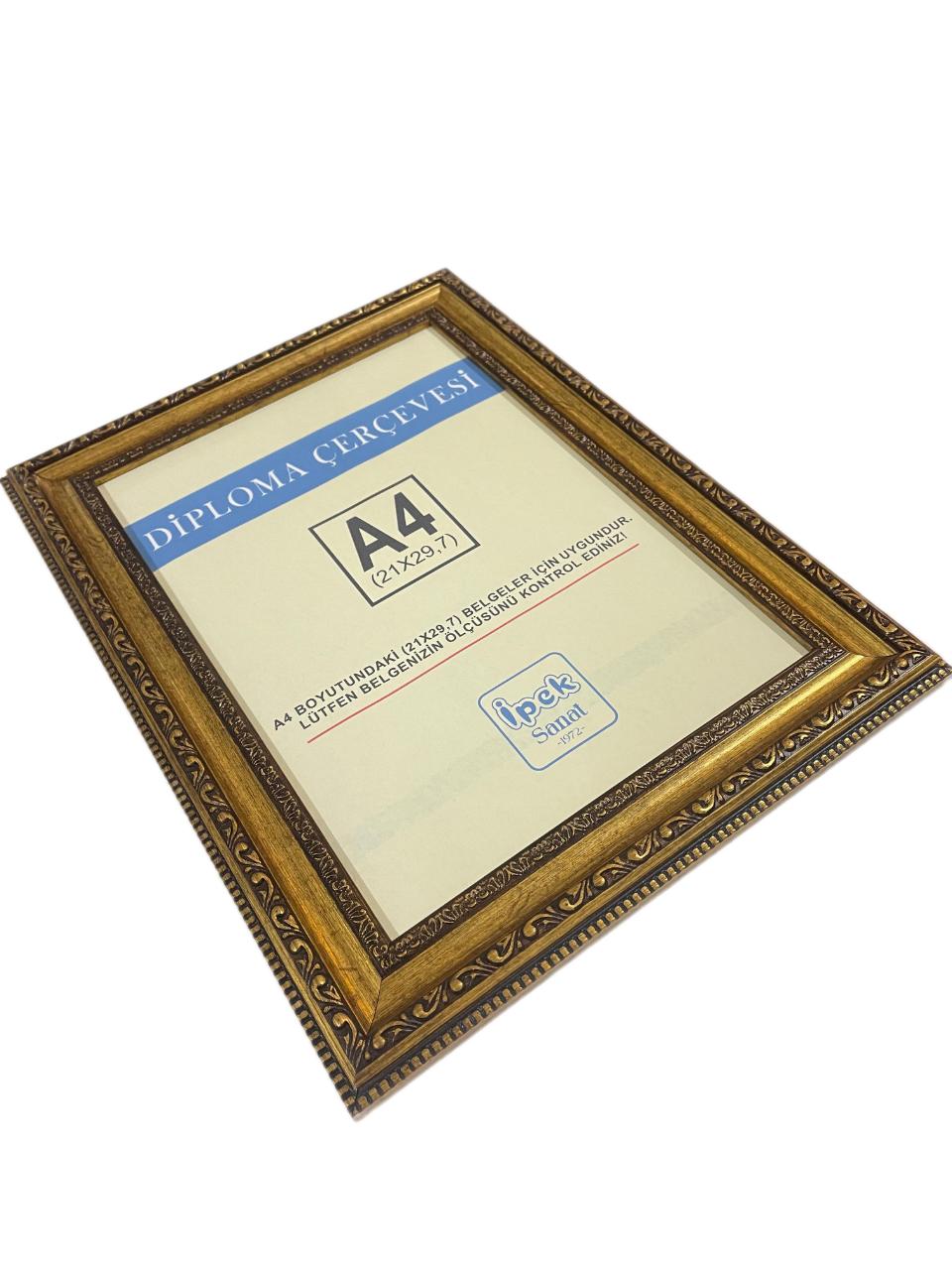 A4 Boyutunda Çerçeve Antik Gold 2