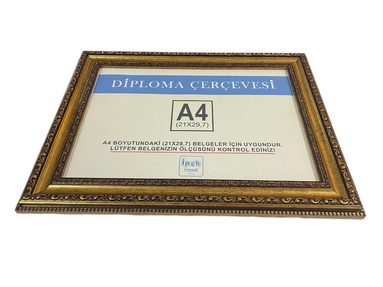 A4 Boyutunda Çerçeve Antik Gold 2
