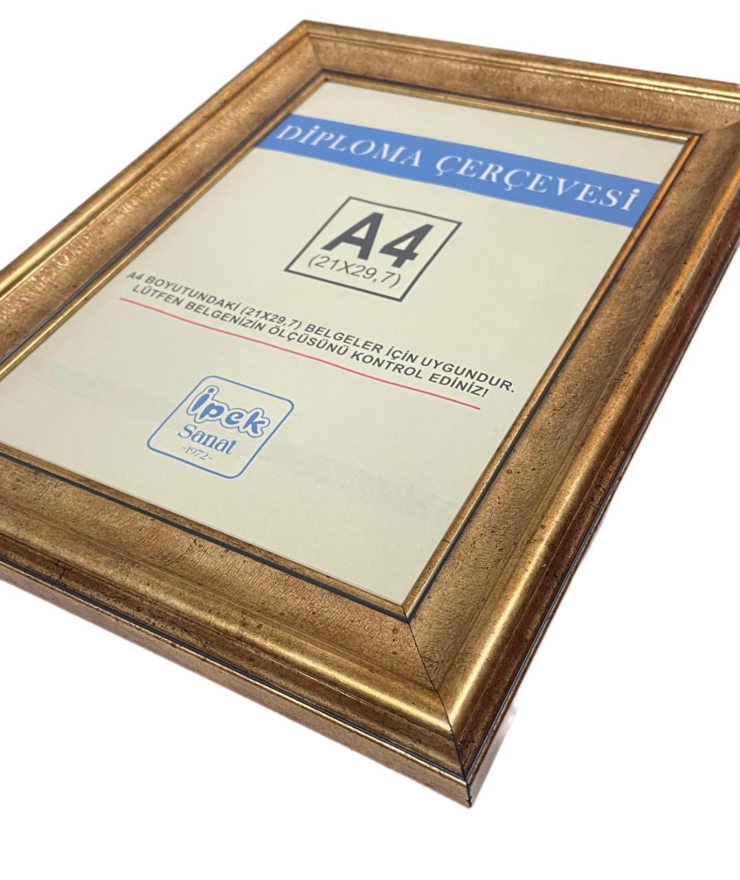 A4 Boyutunda Çerçeve Antik Gold 1