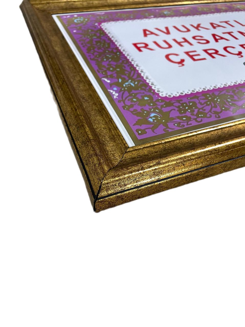 Avukatlık Ruhsat Çerçevesi Antik Gold 1