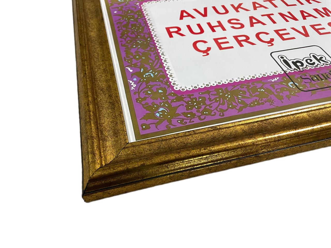 Avukatlık Ruhsat Çerçevesi Antik Gold 1