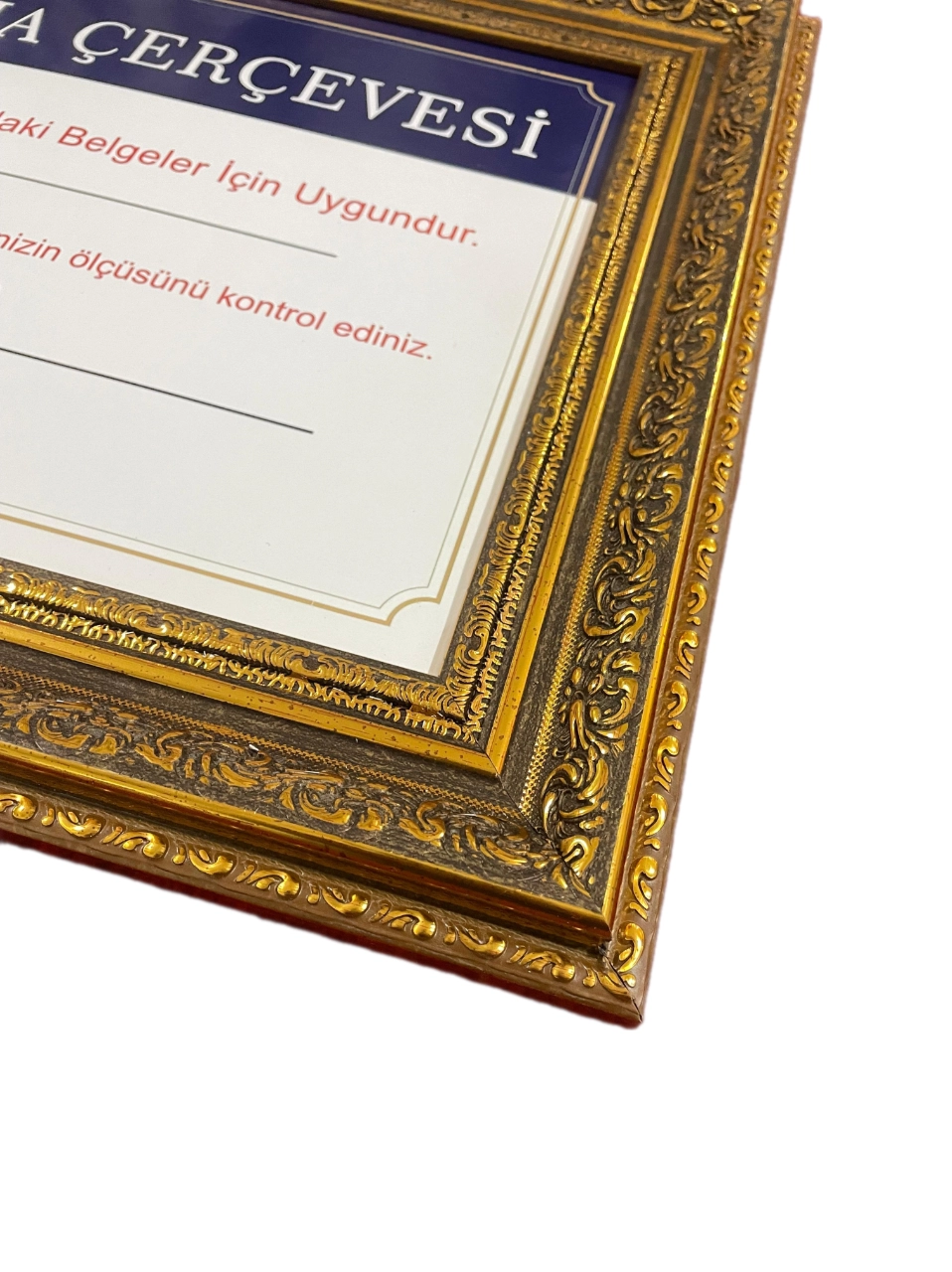 Diploma Çerçevesi 25x35 Boyutta Varaklı Altın