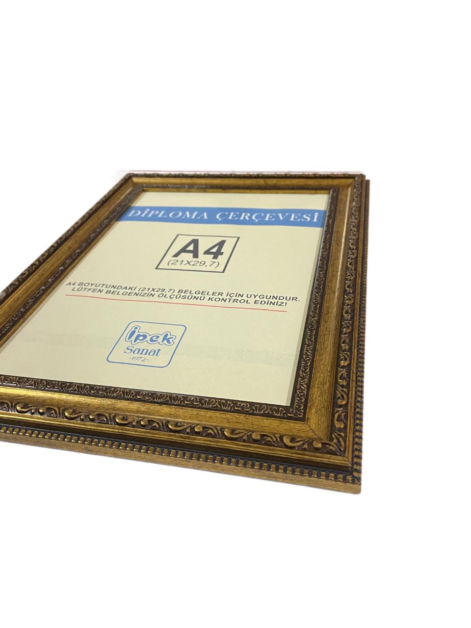 A4 Boyutunda Çerçeve Antik Gold 2
