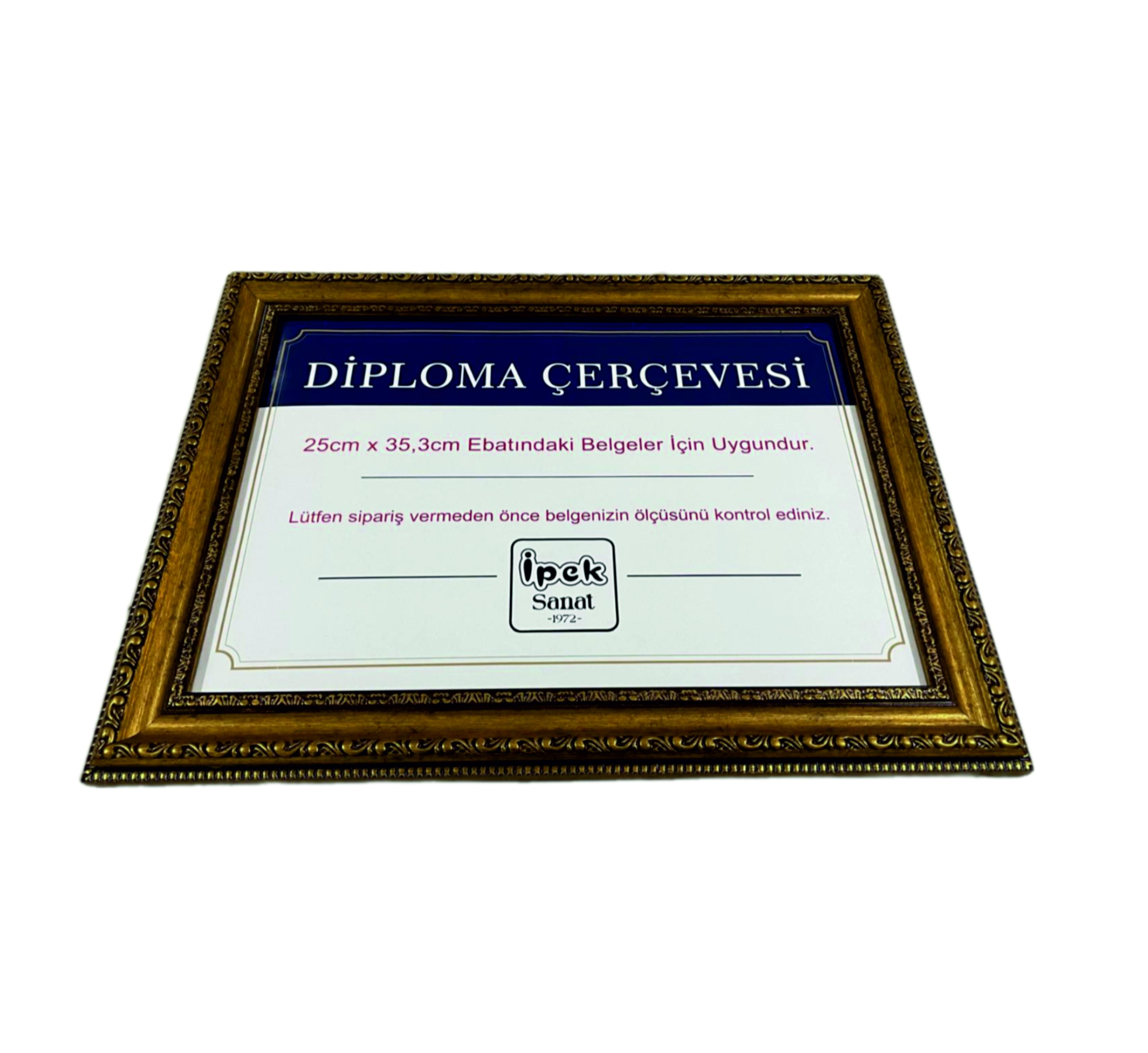 Diploma Çerçevesi 25x35 Boyutta Antik Gold 2