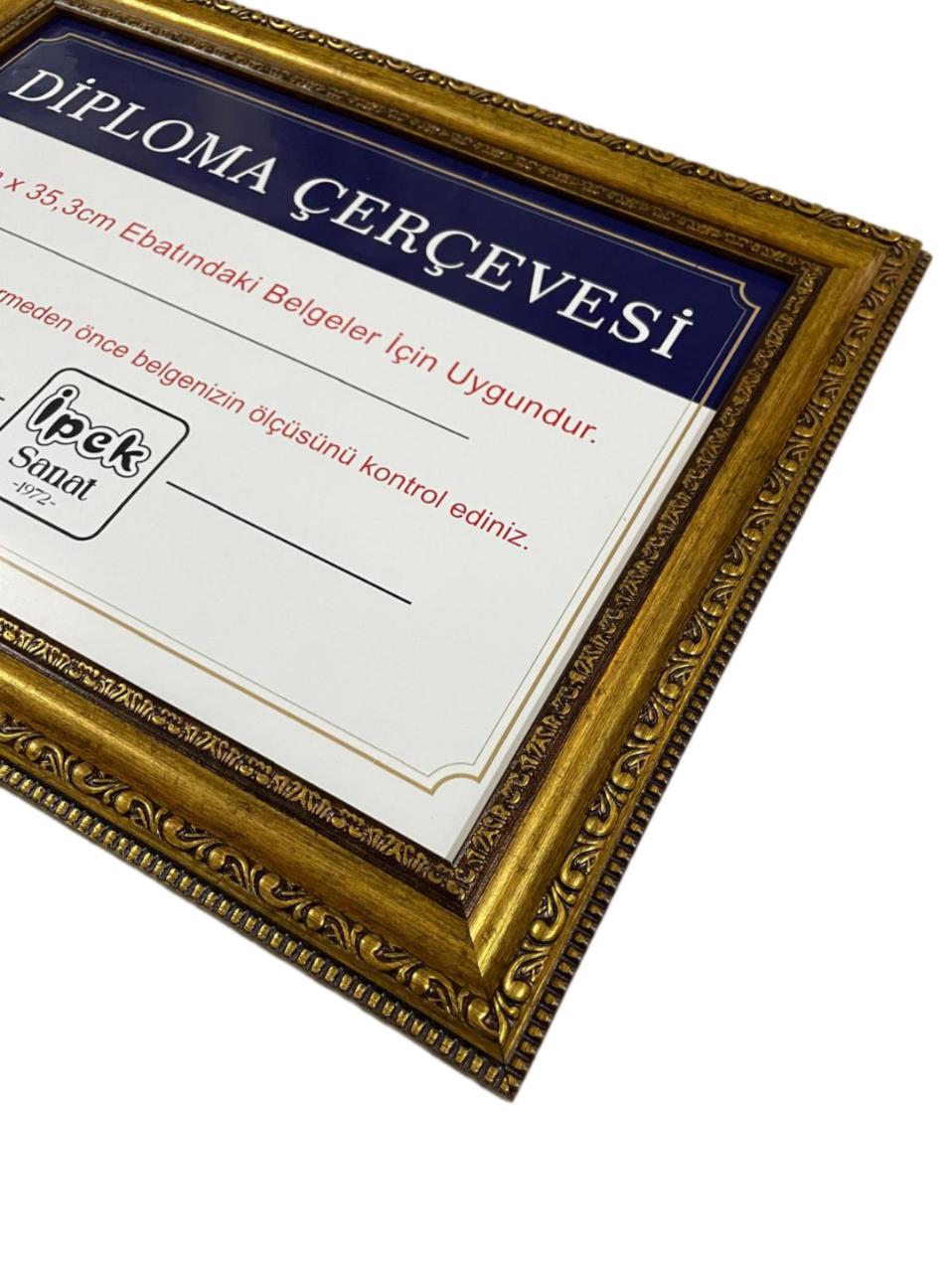 Diploma Çerçevesi 25x35 Boyutta Antik Gold 2