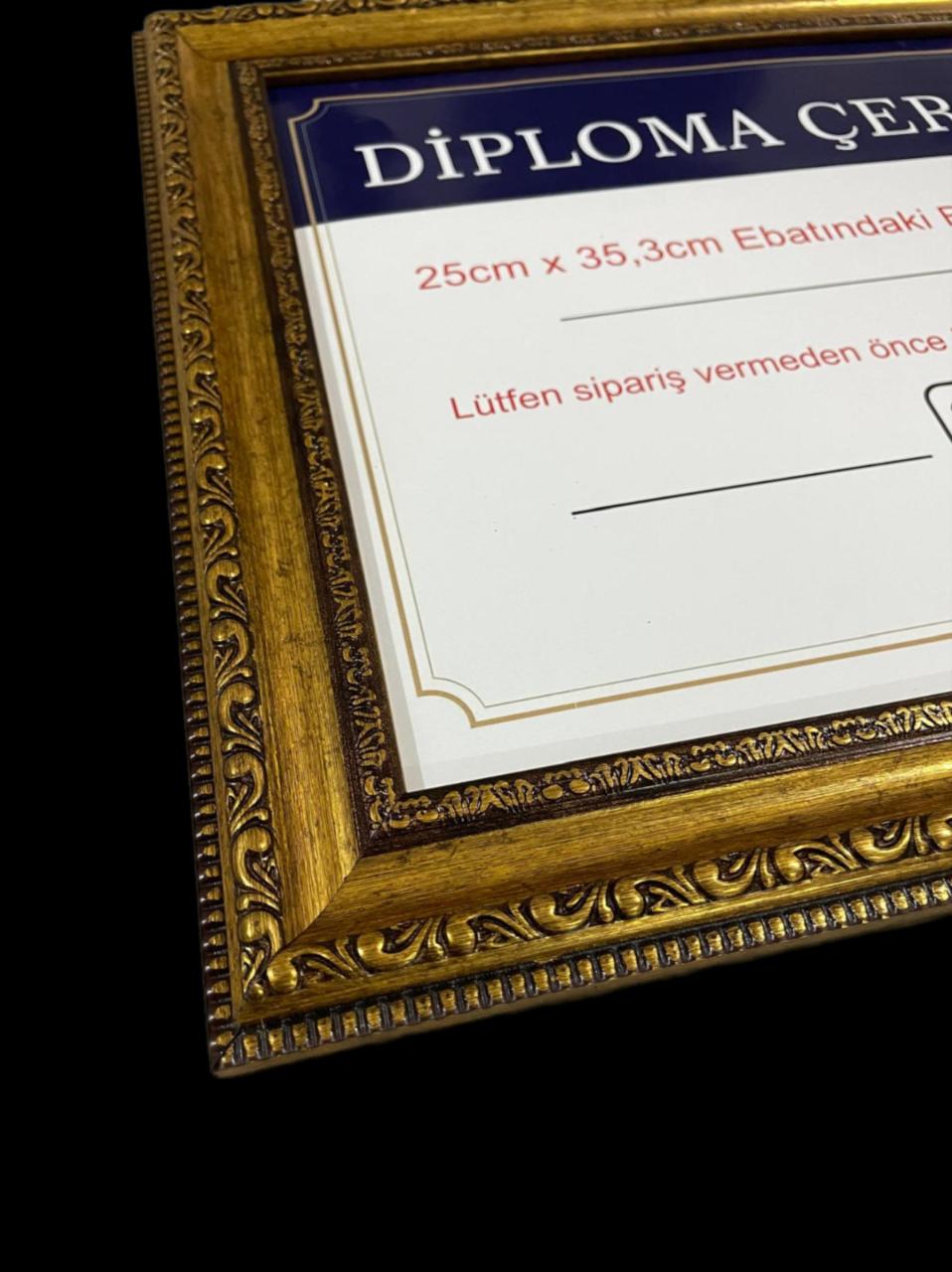 Diploma Çerçevesi 25x35 Boyutta Antik Gold 2