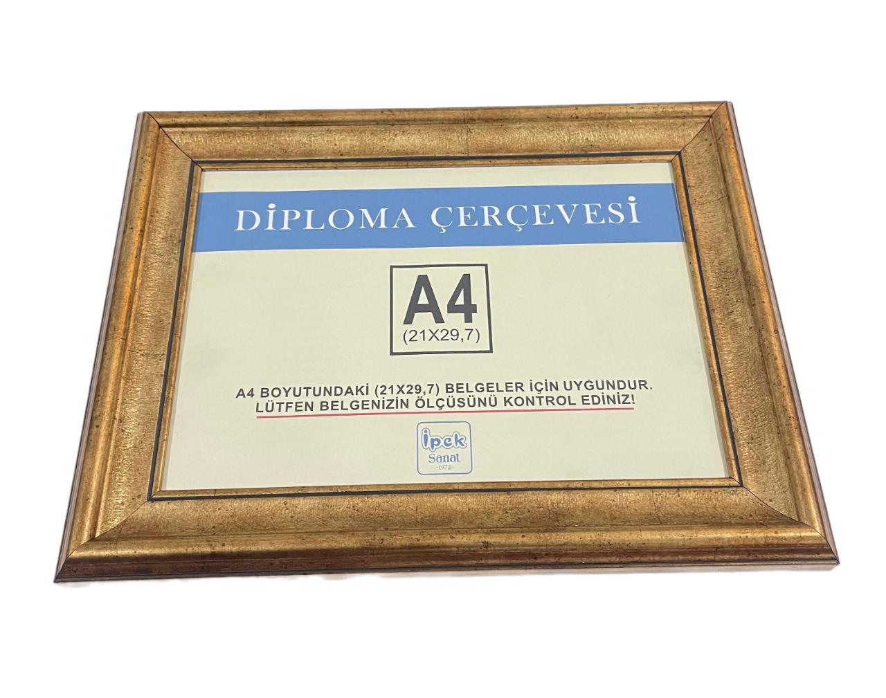 A4 Boyutunda Çerçeve Antik Gold 1