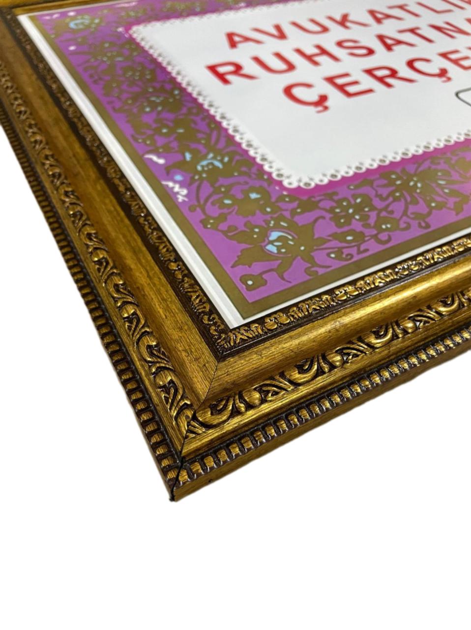 Avukatlık Ruhsat Çerçevesi Antik Gold 2