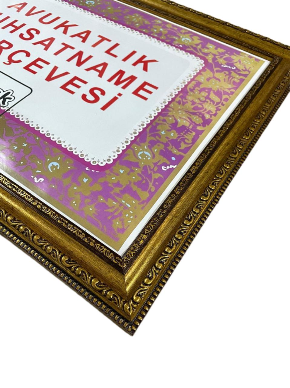 Avukatlık Ruhsat Çerçevesi Antik Gold 2