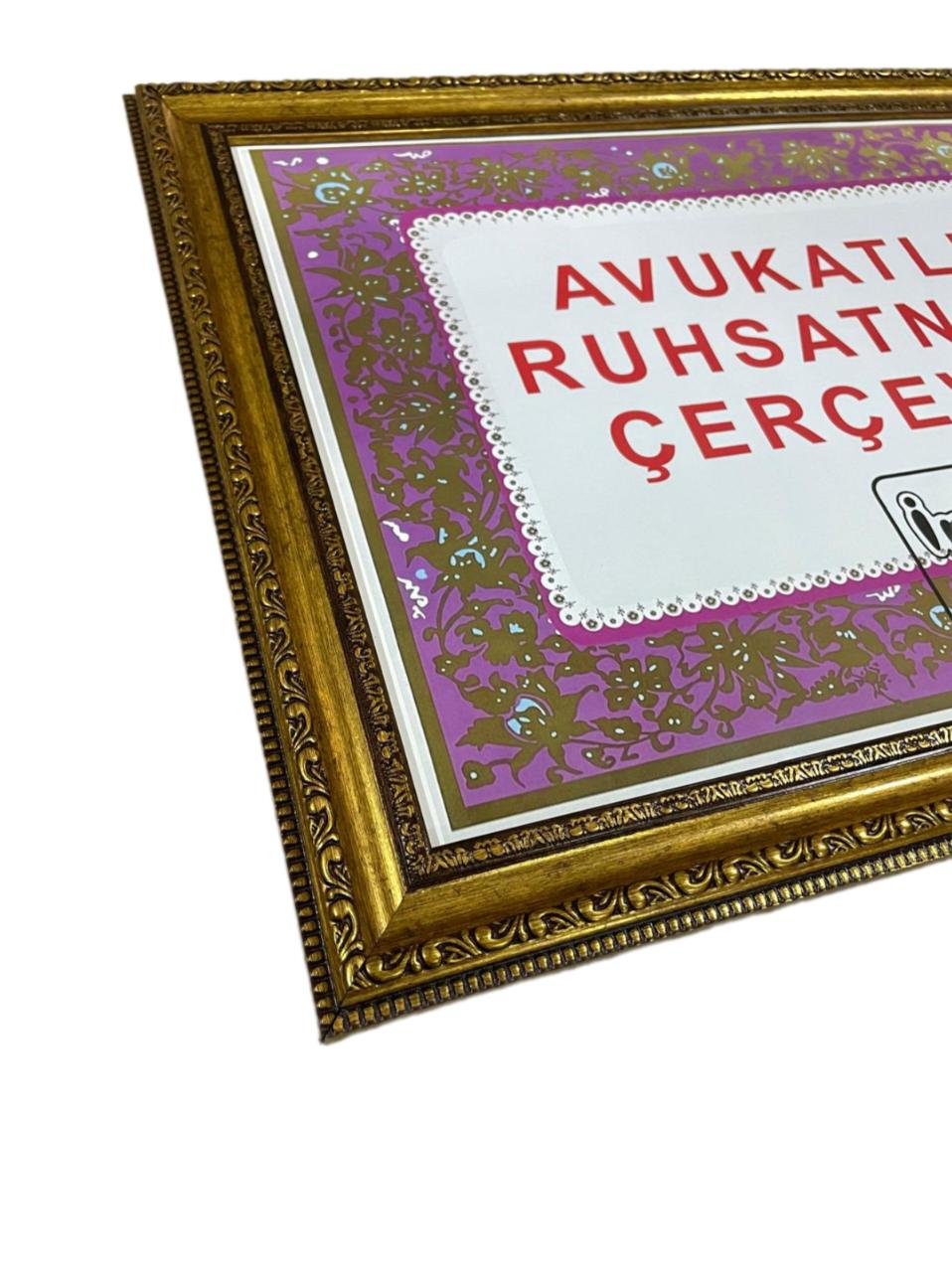 Avukatlık Ruhsat Çerçevesi Antik Gold 2