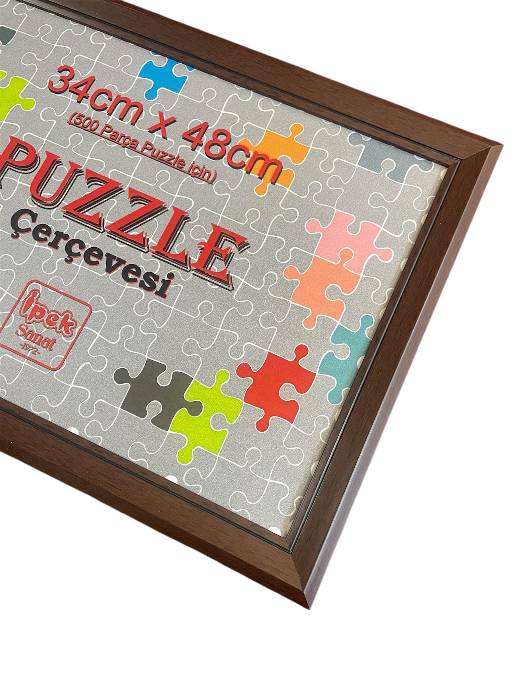 Puzzle Çerçevesi - 500 Parça Puzzle İçin - Kahve Renk