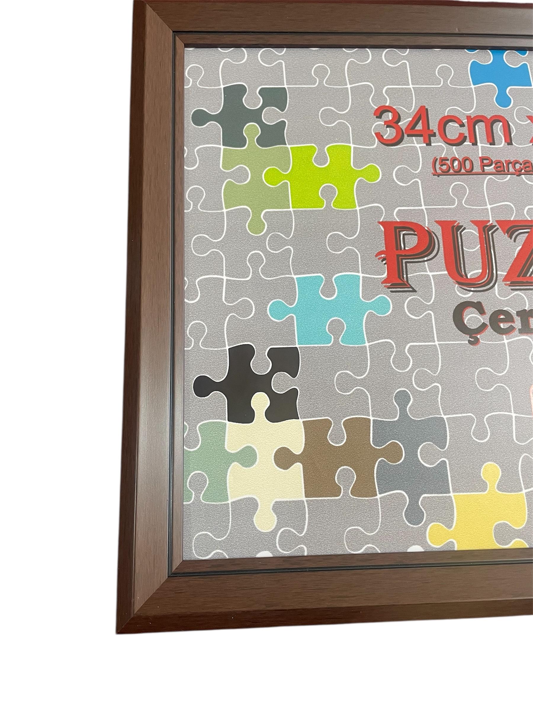 Puzzle Çerçevesi - 500 Parça Puzzle İçin - Kahve Renk