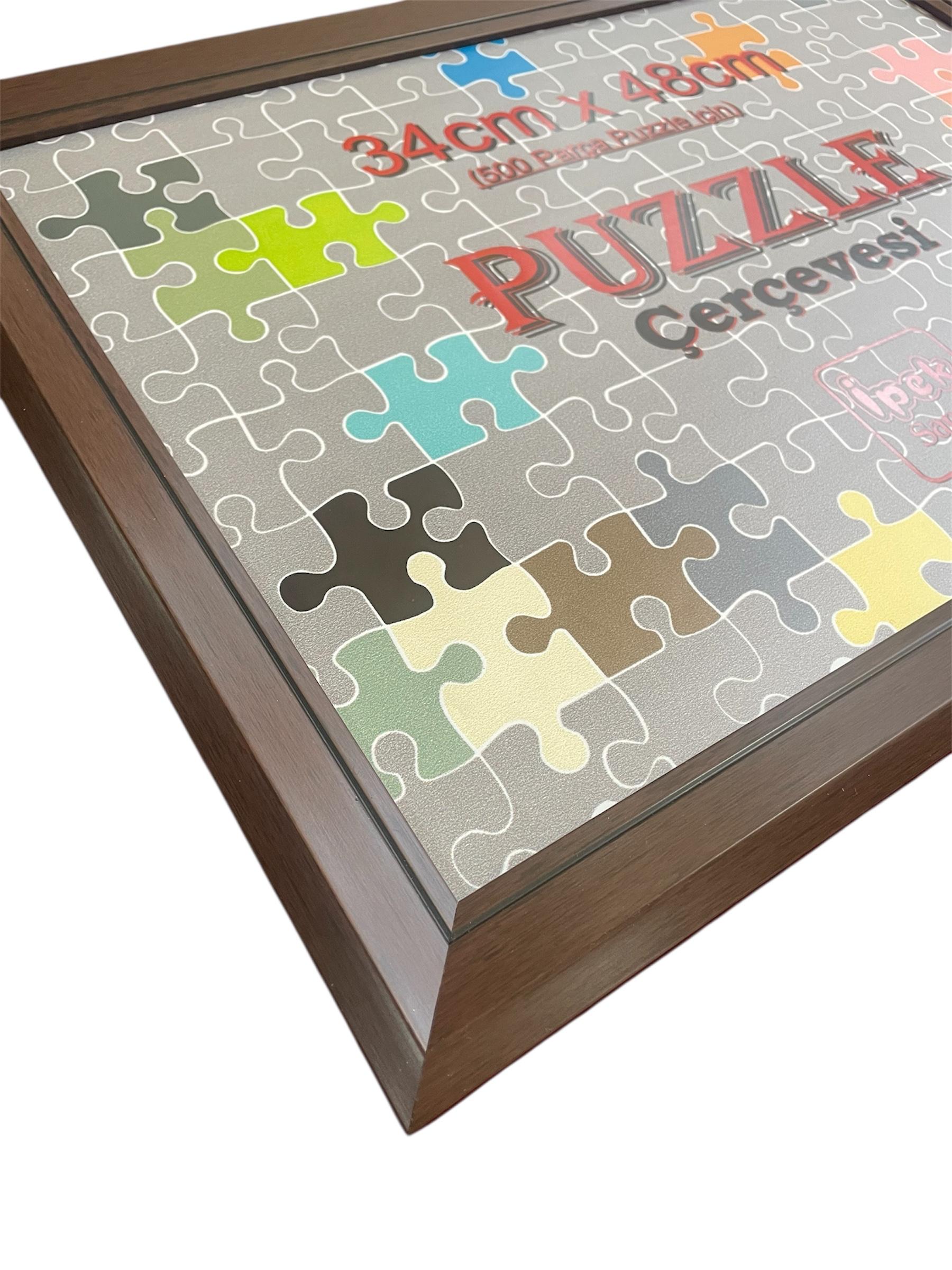 Puzzle Çerçevesi - 500 Parça Puzzle İçin - Kahve Renk