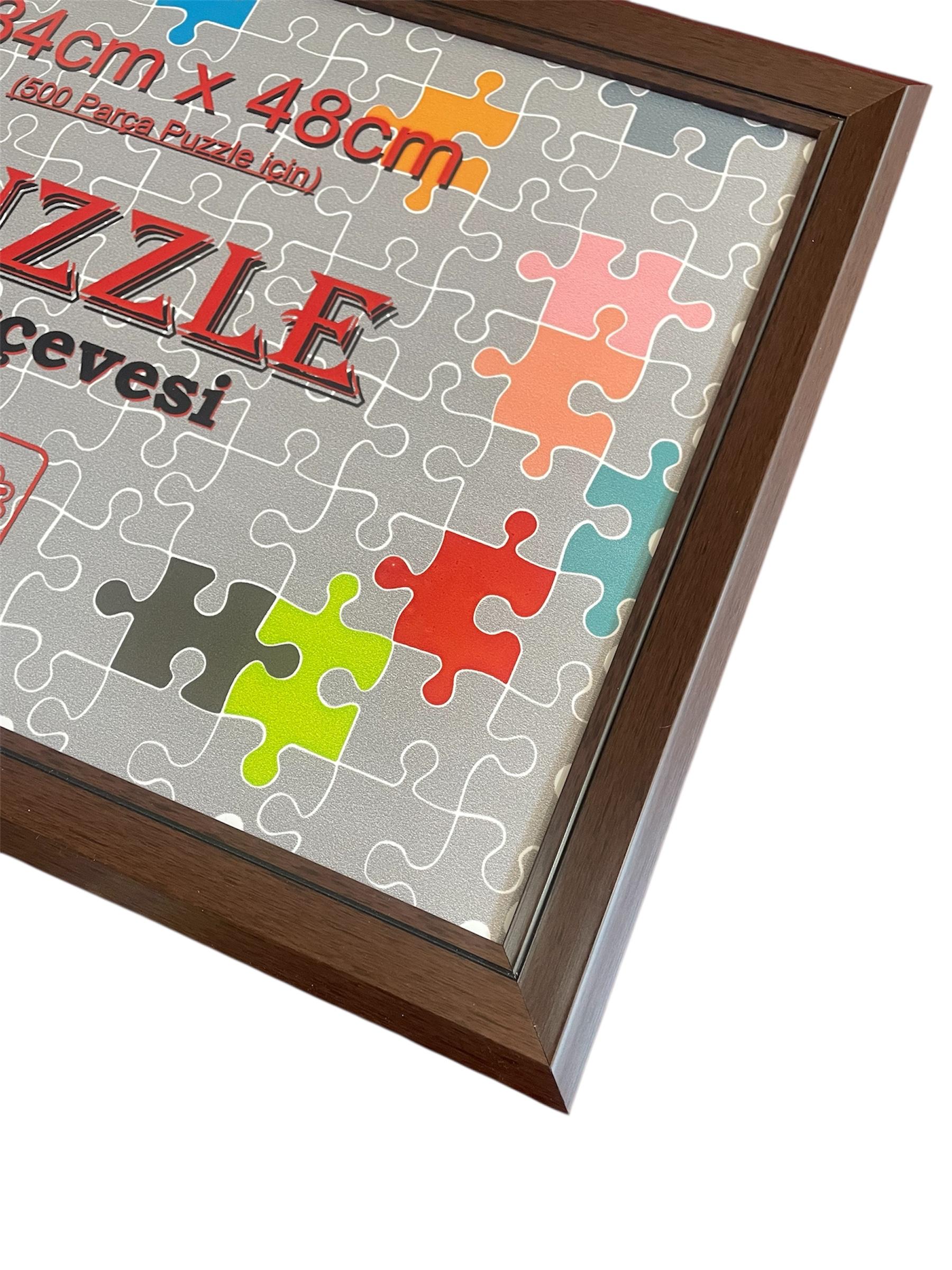 Puzzle Çerçevesi - 500 Parça Puzzle İçin - Kahve Renk