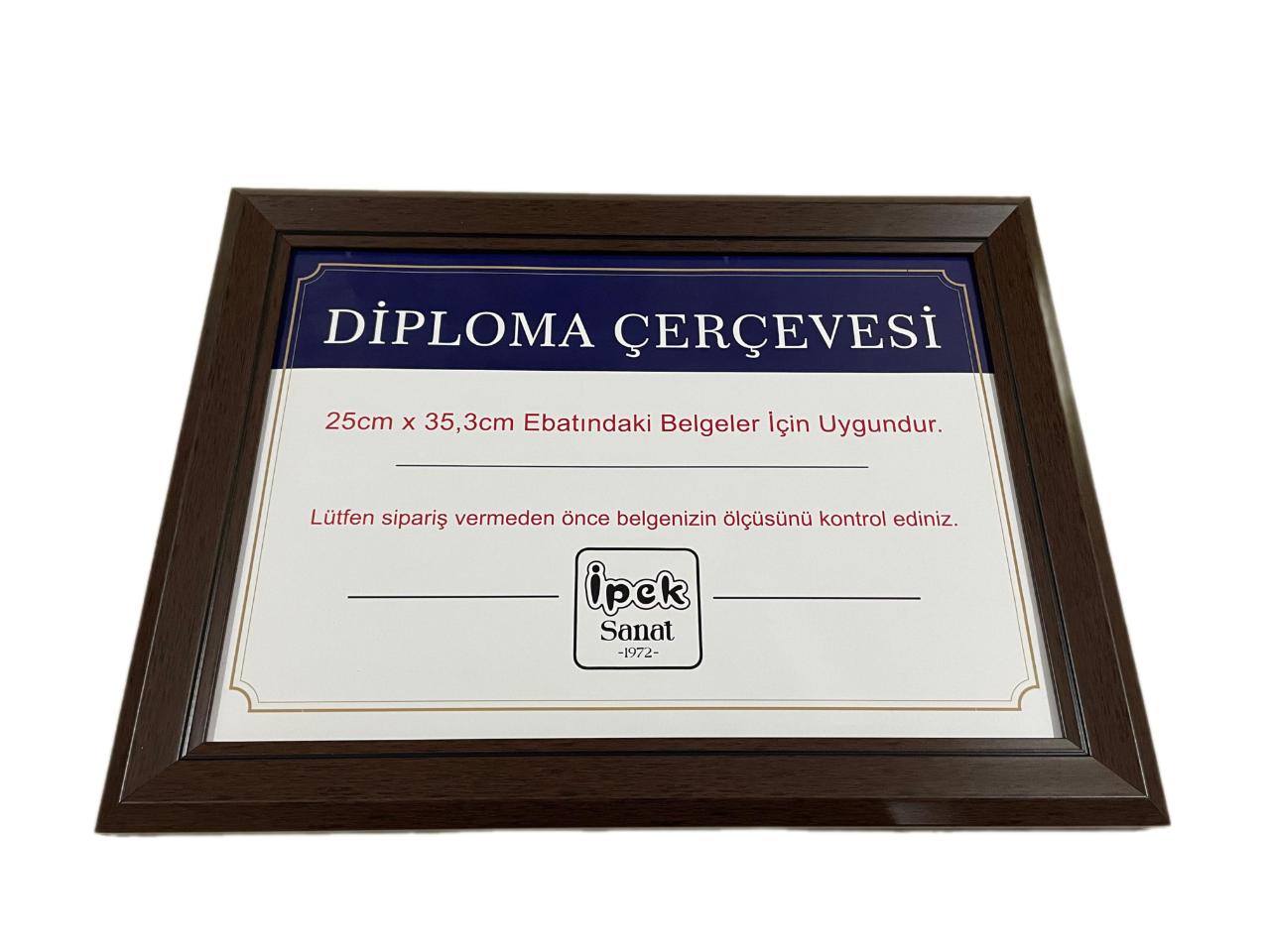 Diploma Çerçevesi 25x35 Boyutta Kahverengi