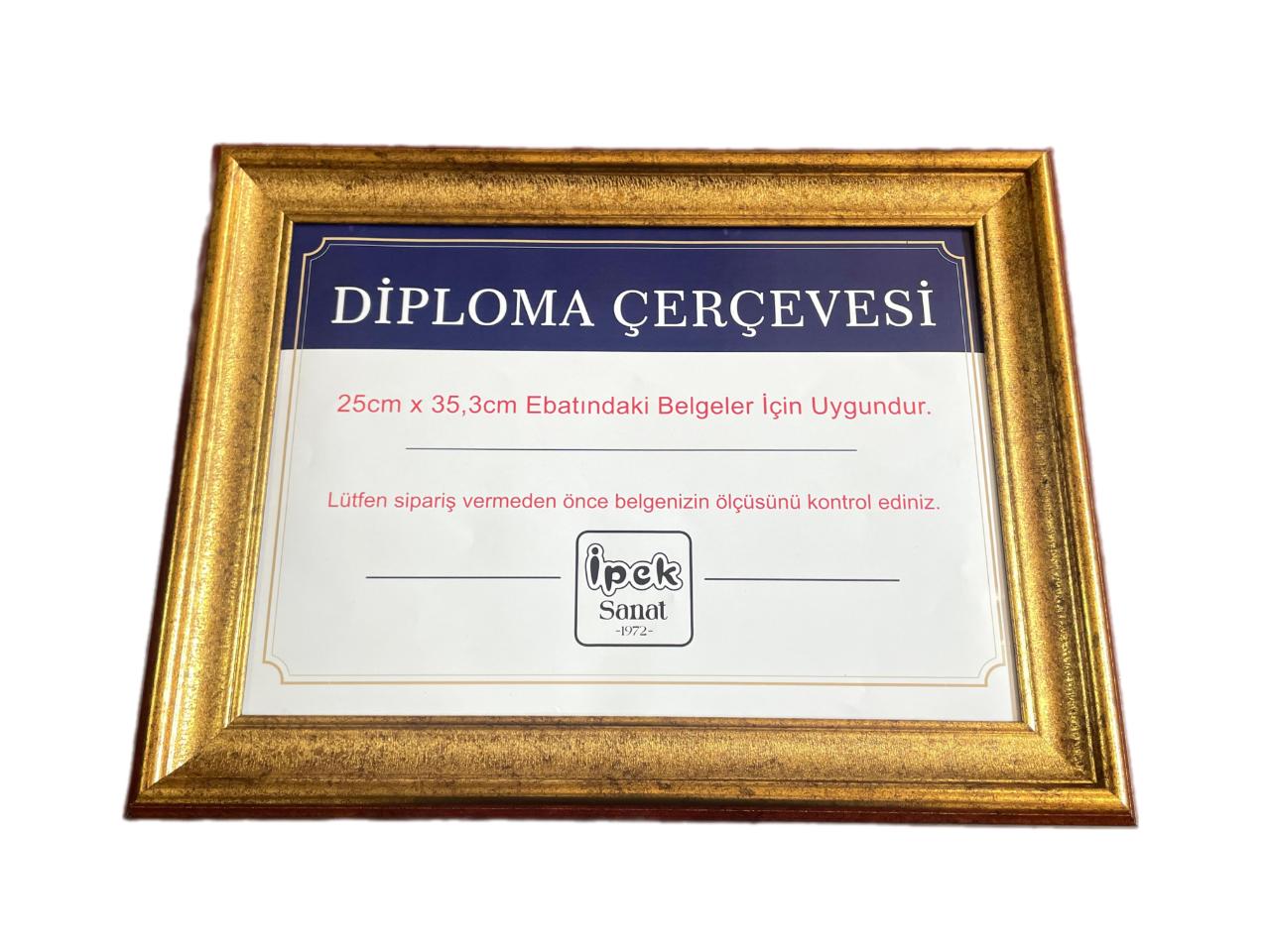 Diploma Çerçevesi 25x35 Boyutta Antik Gold 1