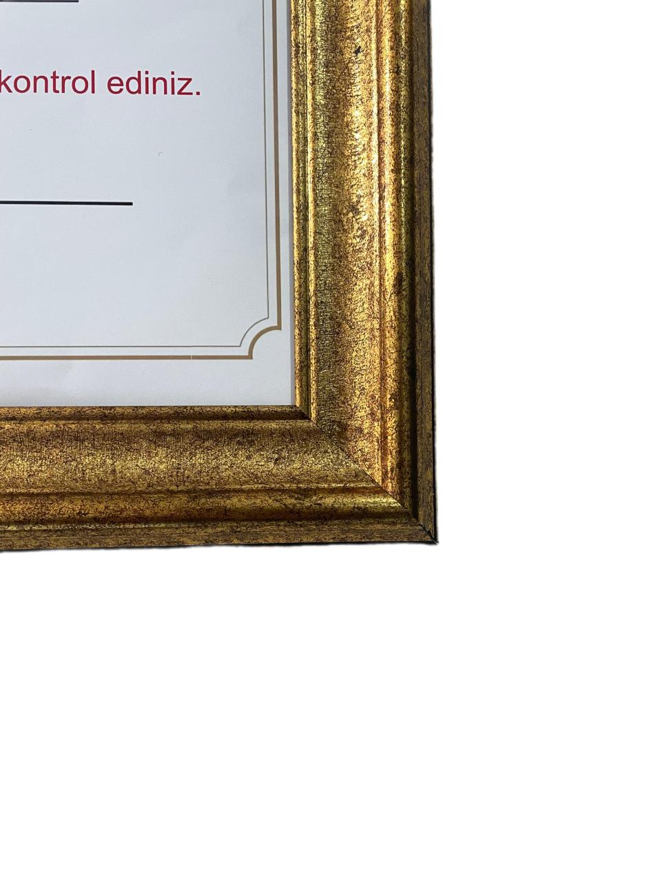 Diploma Çerçevesi 25x35 Boyutta Antik Gold 1