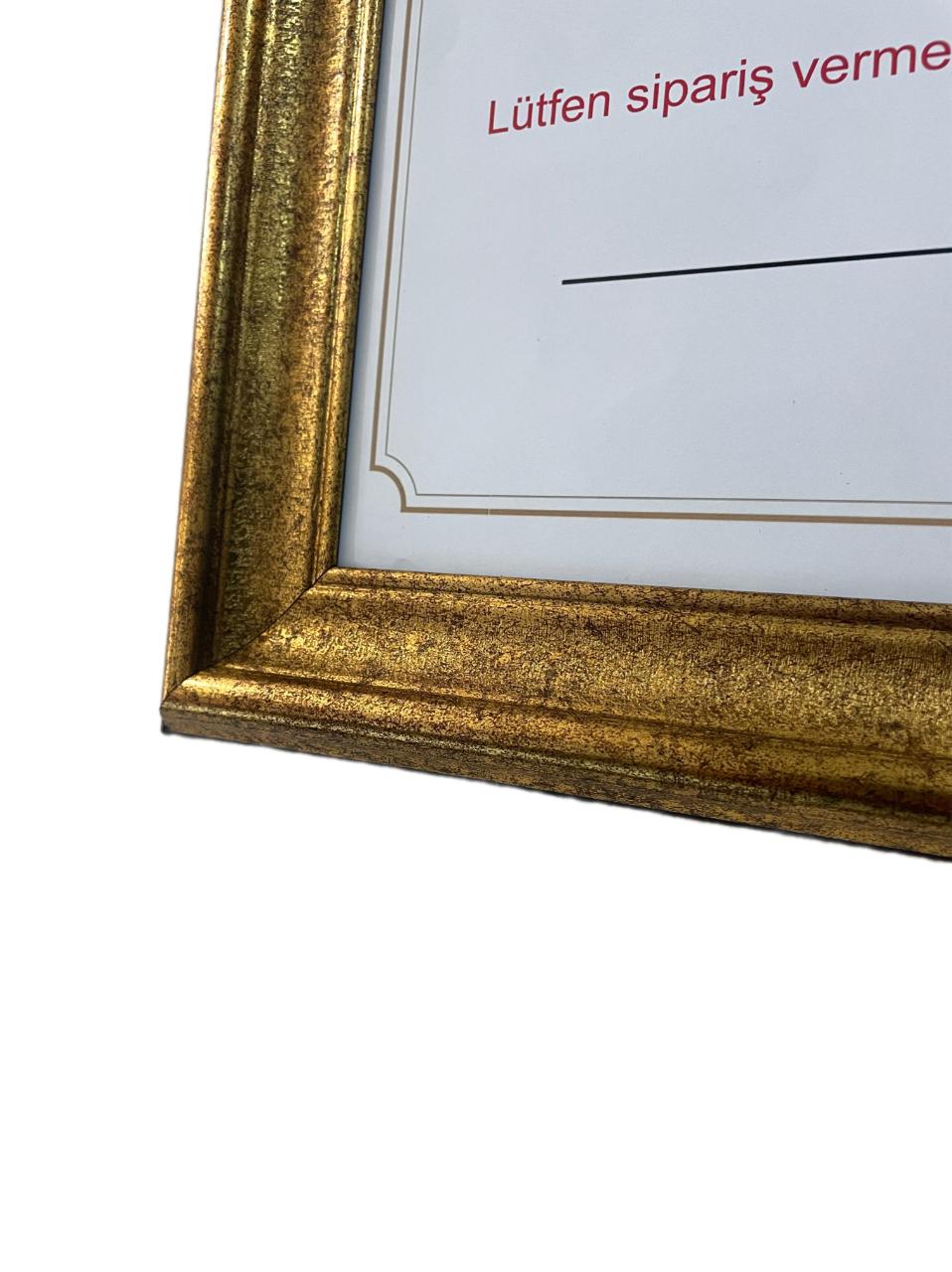 Diploma Çerçevesi 25x35 Boyutta Antik Gold 1