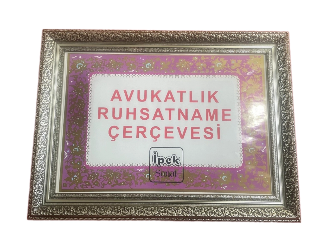 Avukatlık Ruhsatname Çerçevesi Gümüş Motifli
