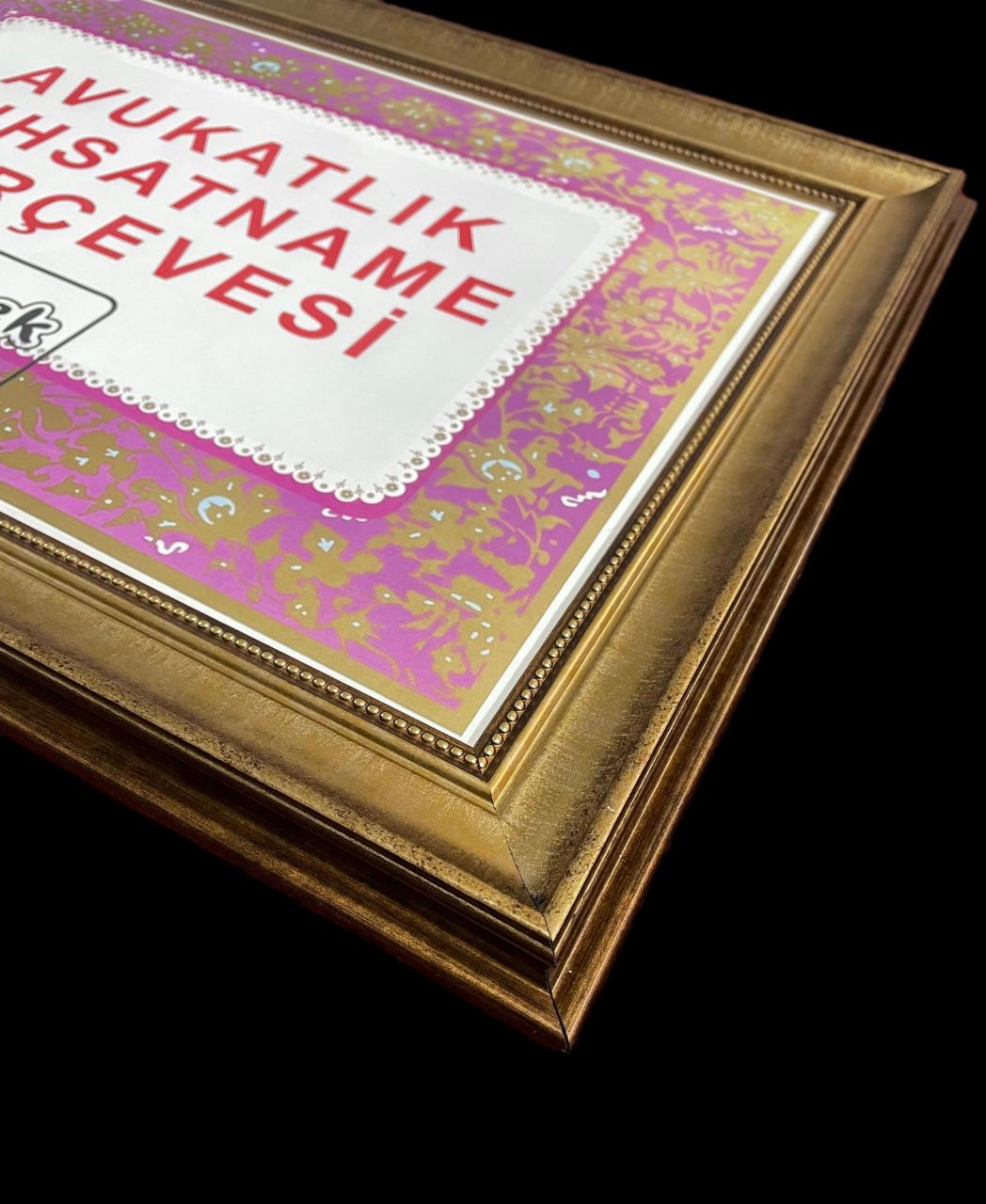 Avukatlık Ruhsat Çerçevesi Antik Gold 3