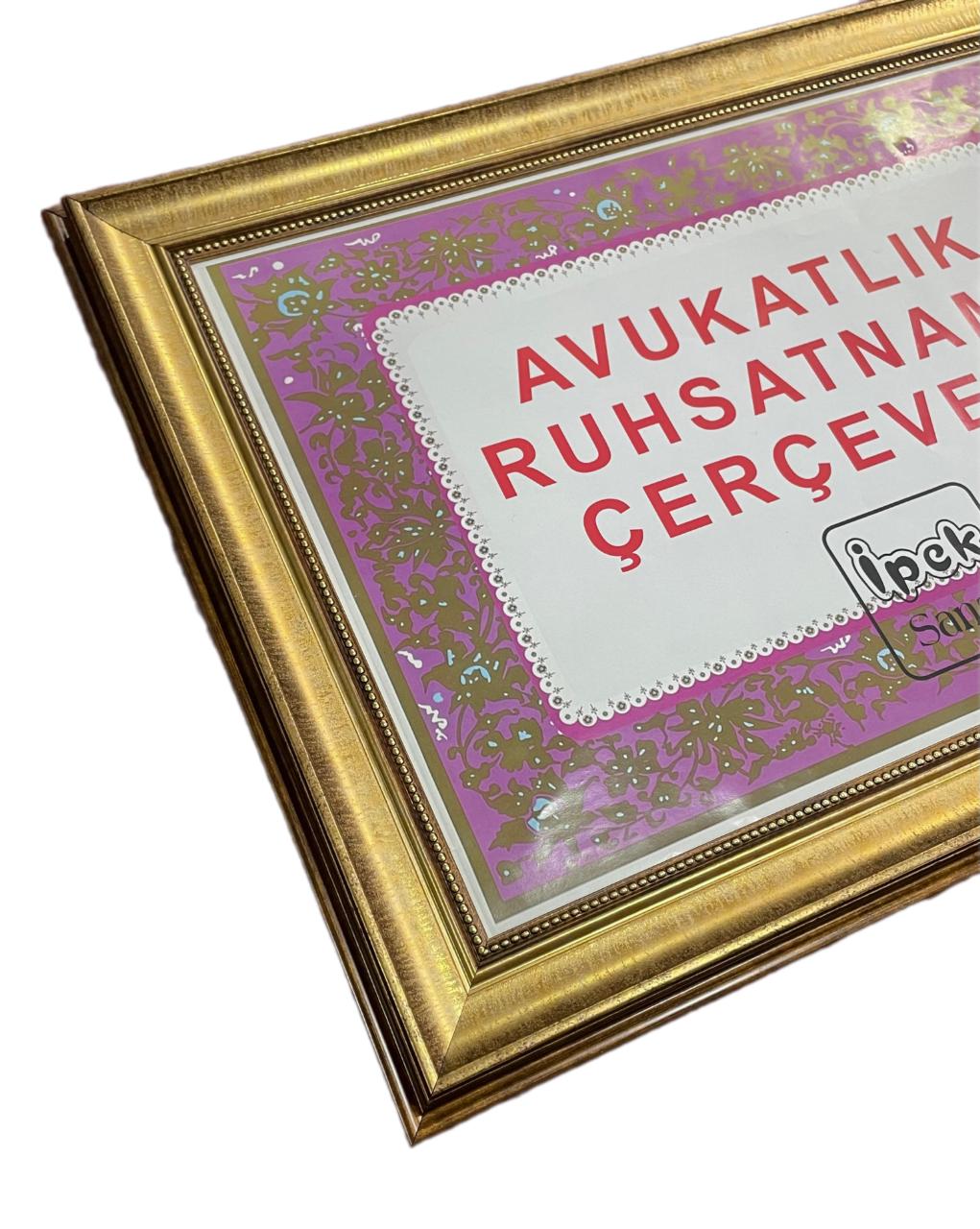 Avukatlık Ruhsat Çerçevesi Antik Gold 3
