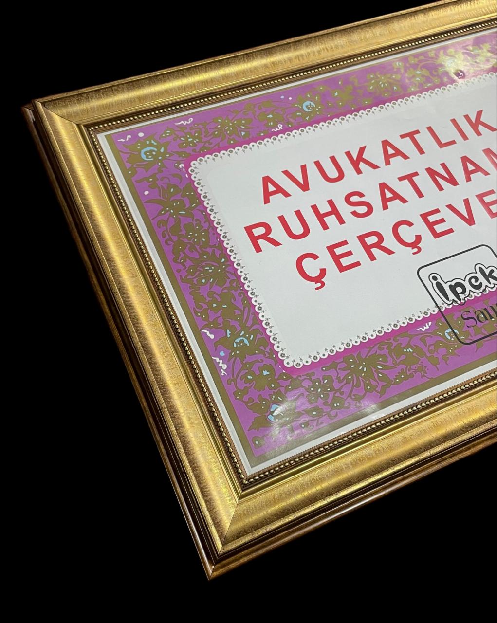 Avukatlık Ruhsat Çerçevesi Antik Gold 3