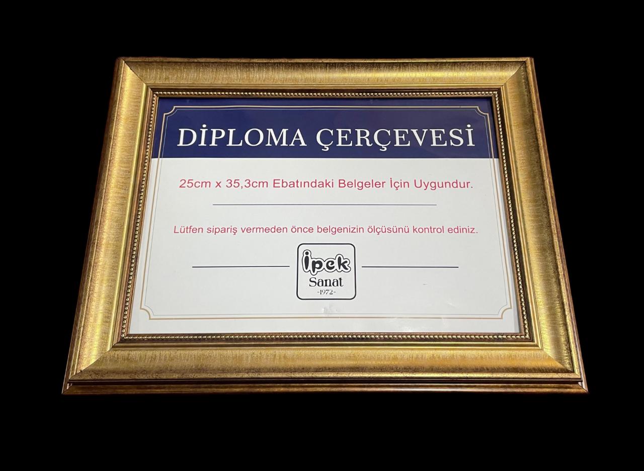 Diploma Çerçevesi 25x35 Boyutta Antik Gold 3