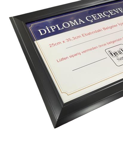 Diploma Çerçevesi 25x35 Boyutta Siyah Çerçeve