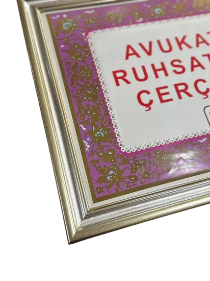 Avukatlık Ruhsatname Çerçevesi Gümüş Renk 3402