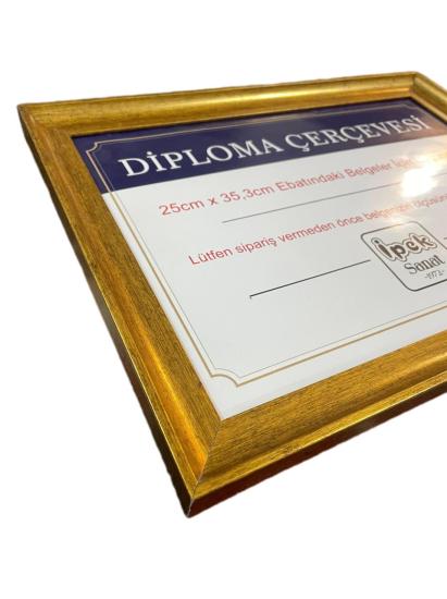 Diploma Çerçevesi 25x35 Boyutta Zarif Altın Renk