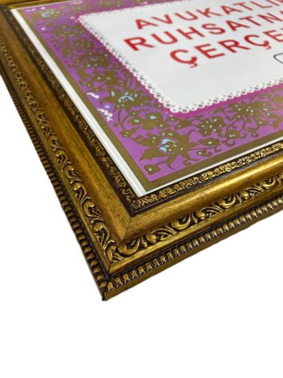 Avukatlık Ruhsat Çerçevesi Antik Gold Renk