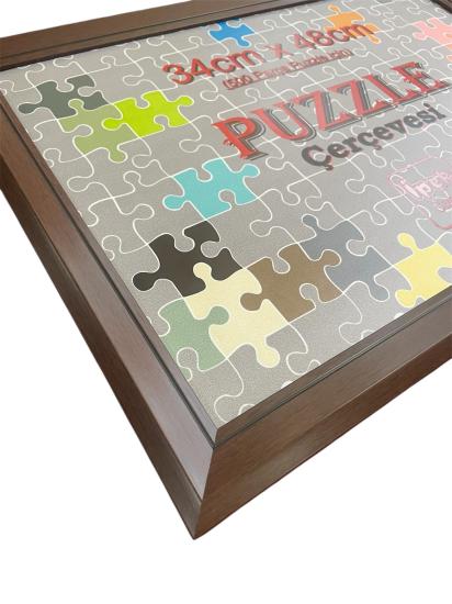 Puzzle Çerçevesi - 500 Parça Puzzle İçin - Kahve Renk