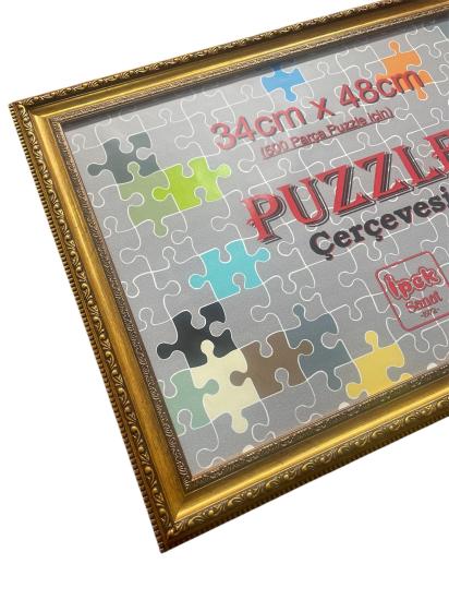 Puzzle Çerçevesi - 500 Parça Puzzle İçin - GOLD Renk - Motifli