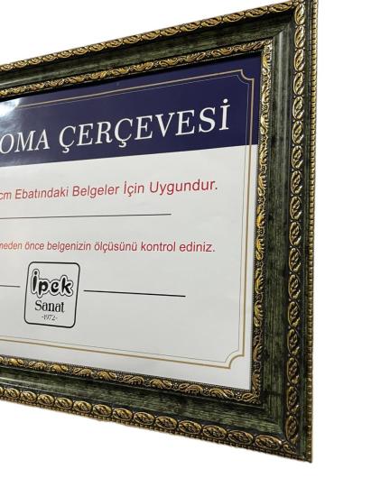Diploma Çerçevesi 25x35 Boyutta Antik Yeşil