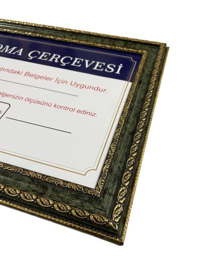 Diploma Çerçevesi 25x35 Boyutta Antik Yeşil