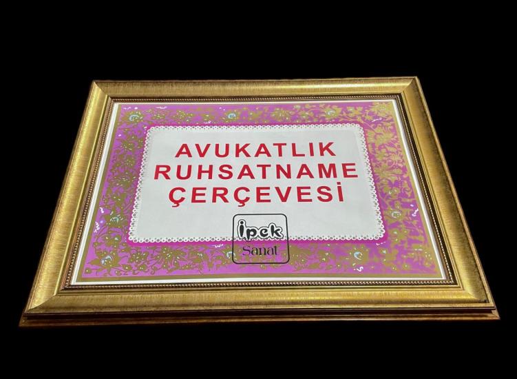 Avukatlık Ruhsat Çerçevesi Antik Gold Renk