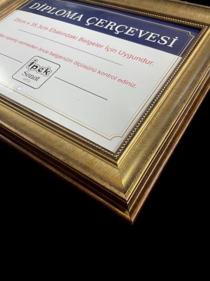 Diploma Çerçevesi 25x35 Boyutta Antik Gold 3
