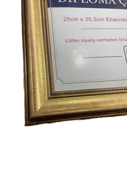 Diploma Çerçevesi 25x35 Boyutta Antik Gold 3