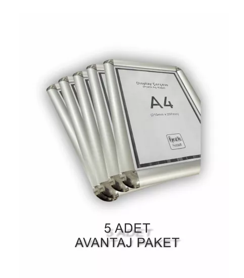 A4 Display Çerçeve - 21x30 Rondo Köşeli Display Çerçeve - 5’Lİ AVANTAJ PAKET