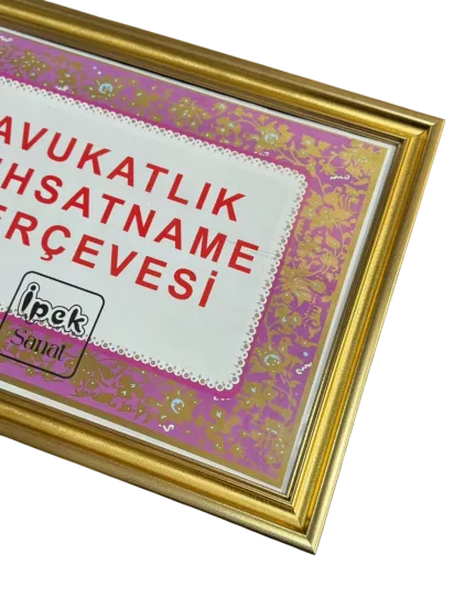 Avukatlık Ruhsatname Çerçevesi Gold 3401 