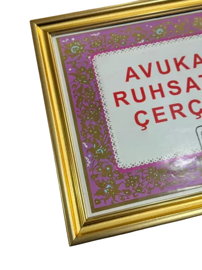 Avukatlık Ruhsatname Çerçevesi Gold 3401 